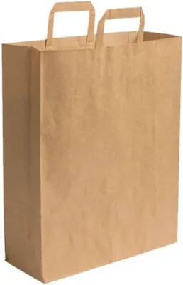 Produktbild von Große biologisch abbaubare Papier-Einkaufstüten - 25 braune Papierbeutel - 32 x 12 x 40 cm