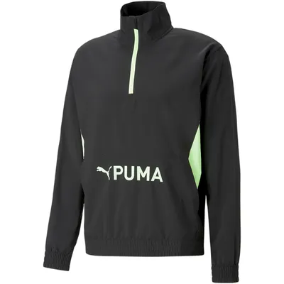 Produktbild von Puma Fit Woven Half-Zip Trainingsjacke Herren schwarz fizzy lime Gr XXL