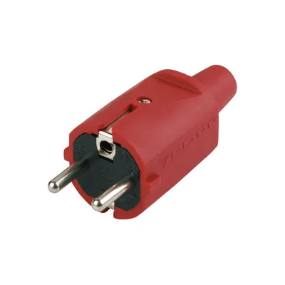 Produktbild von Schutzkontakt-Stecker | Gummi | Rot | IP20