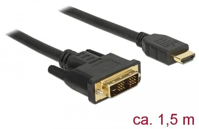 Produktbild von DeLOCK 85583, 1,5 m, DVI-D, HDMI Typ A (Standard), Männlich, Männlich, Gerade