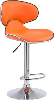 Produktbild von CLP Barhocker Las Vegas V2  mit Fußstütze orange Gestell Farbe chrom