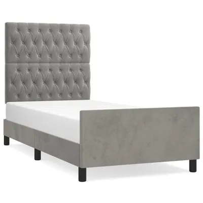 Immagine prodotto di vidaXL Struttura letto senza materasso grigio chiaro 90x190 cm in velluto