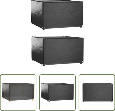 Immagine prodotto di The Living Store Coprimobili da giardino 2 pezzi 8 occhielli 132x132x80 cm Quadrato