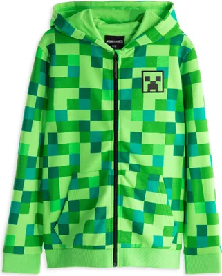 Produktbild von Chlapecká bunda s kapucí Minecraft Creeper Character NS336 (7-8 let (128)) (Pixel Green)