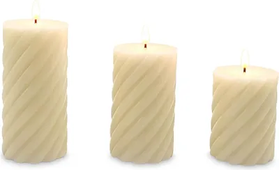 Obrázek produktu pro Sada bezplamenných LED svíček z pravého vosku, 3 velikosti