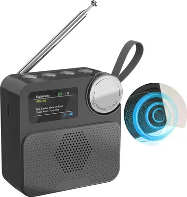 Produktbild von Tragbares DAB/DAB+ Radio FM mit Bluetooth 5.0, Micro-SD, Farbdisplay, Alarm & Timer, 12h Akku, Garten, Camping, Urlaub