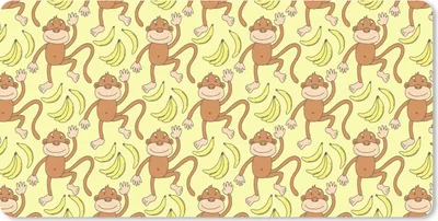 Produktbild von MuchoWow® Schreibtischunterlage Muster - Affe - Banane 80x40 cm - XXL Mauspad - Gaming Mauspad