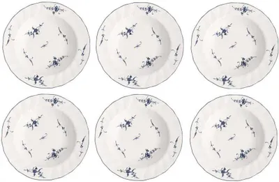 Produktbild von Villeroy & Boch VIEUX LUXEMBOURG Suppenteller 6er Set 23cm weiß blau Porzellan