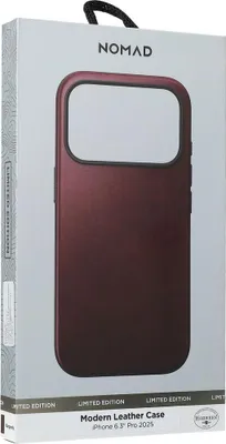 Image de Nomad Modern Leather Case iPhone 17 Pro Burgundy Horween