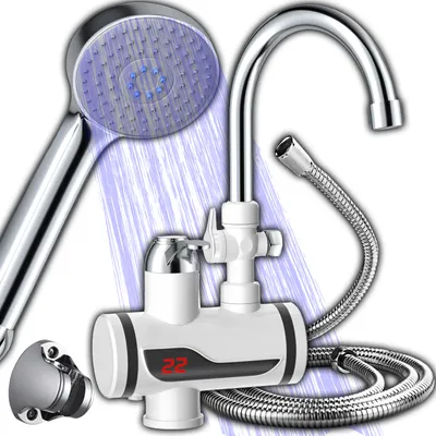 Produktbild von Elektrische Küchenarmatur mit Durchlauferhitzer, 360° drehbar, LED Temperaturanzeige, Smart Heater Wasserhahn für Küche, Bad und Garten Retoo