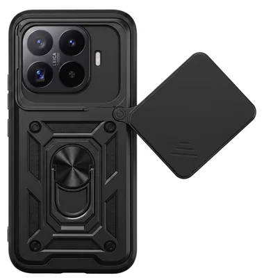 Immagine prodotto di Mayaxess, custodia per Xiaomi 17T con protezione scorrevole per la fotocamera e anello magnetico, colore nero