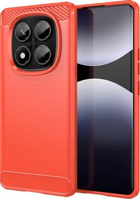 Produktbild von Hülle für Xiaomi Redmi Note 14 Pro 4G Carbon-Faser Weich TPU Silikon Stoßfest Handyhülle Rot