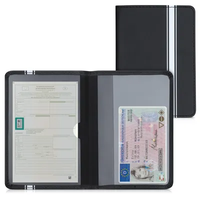 Produktbild von kwmobile Fahrzeugschein Hülle mit Kartenfächern - Kunstleder Etui Tasche Zulassungsbescheinigung