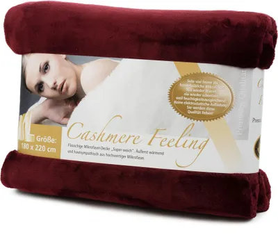 Produktbild von Gözze Premium Cashmere-Feeling Decke bordeaux 180x220 cm