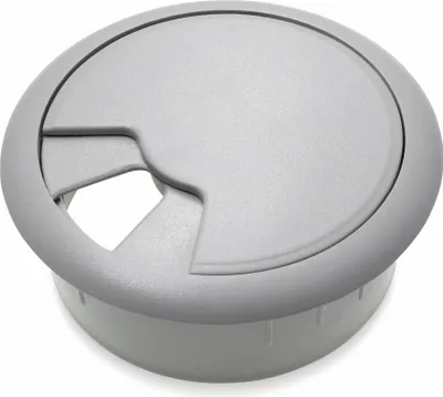 Produktbild von Kabeldurchführung für Arbeitsplatten, grau, 60 mm, ABS