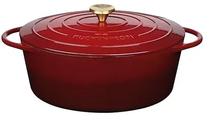 Imagen del producto de Silecomplaza, sartén oval para asar, con tapa, de 33 cm, esmaltada, modelo "Médoc"