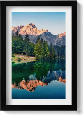 Produktbild von Seelandschaft– Wandbild mit Rahmen – Gerahmtes Bild  – Wanddekoration – 20x30 cm – Schwarz