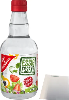 Produktbild von Gut & Günstig Essigesenz 25% Säure (400g Flasche) + usy Block