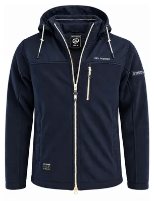 Produktbild von Dry Fashion Herren Fleecejacke Tallin - Kapuzenjacke in Navy, Größe 42