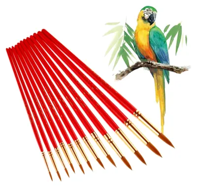 Produktbild von 12 Stück Gouache Pinsel für Künstler- und Aquarellfarben