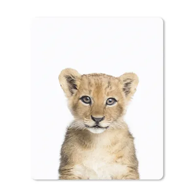 Produktbild von MuchoWow® Mauspad Mousepad Löwe - Tiere - Natur - Weiß 30x40 cm - Mousepads - Maus Mat - Pad - Mausunterlage - Mausmatten