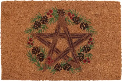 Image de Something Different - Paillasson "Winter Solstice", Pentagram SD5741 (taille unique) (Marron/Vert/Rouge)