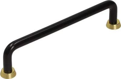 Obrázok produktu pre Rukoväť US18, matná čierna, brúsená zlatá, 128 mm