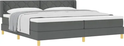Obrázek produktu pro vidaXL Skříňová postel s matrací tmavě šedá 200 x 200 cm látka
