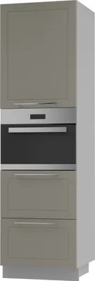 Produktbild von Backofenschrank KVANTUM Teilauszug 60cm Korpus- & Frontfarbe wählbar (Q-D14/RU/2M/356),beige matt,grau