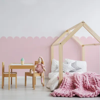 Produktbild von Muralo WANDTATTOO für Kinderzimmer Wandsticker Wandaufkleber Scallop-Border Form Rosa Br. 120 cm x Hö. 120 cm