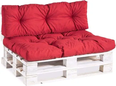 Image de Coussin de palette, Coussin de canapé de jardin PPI (Coussin d'angle 60x40, piqué rouge)
