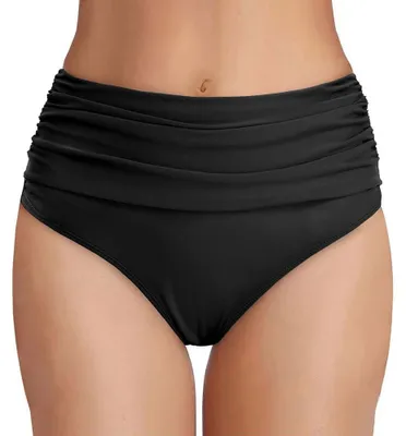 Produktbild von BKEPDY Bikini Damen Ruched Bauchweg Bikinihose Badeshorts High Waist Klassisch B