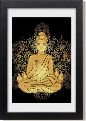 Produktbild von Bild 20x30 MDF-Rahmen, Wandkunst Buddha und Mandala