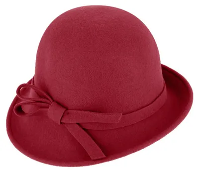 Imagen del producto de Gorro de lana de Fiebig, arrugable, con detalle de volantes, color rojo, talla única
