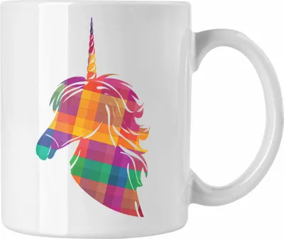 Produktbild von Trendation - Einhorn Polygon Tasse Geschenk Frauen (Weiß)