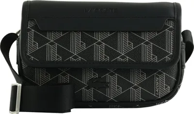 Image de LACOSTE sac à épaule bandoulière The Blend Messenger Bag Monogram Noir Gris