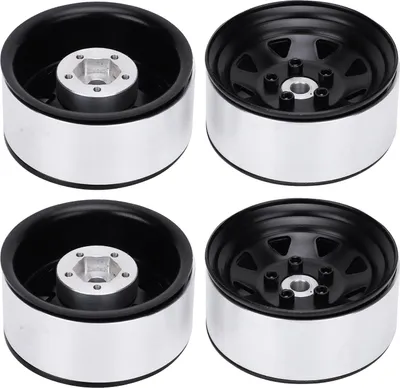 Produktbild von 4pcs 1,9 '' Aluminiumlegierungsradkabinen für 1/10 RC Crawler Axial SCX10 TRX4 (Schwarz)