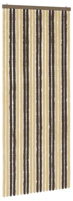 Image de Rideau anti-insectes vidaXL en chenille, marron foncé et beige