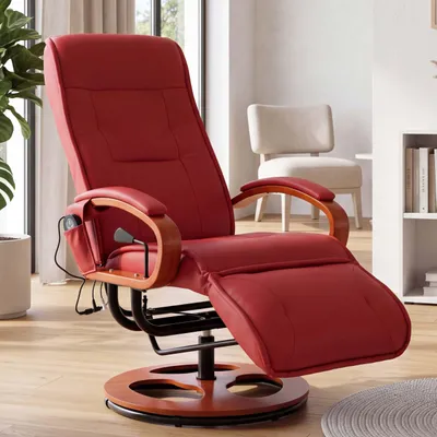 Produktbild von Relaxliege ARLES II, Relaxsessel Massagesessel, MIT Massage Leder, rot