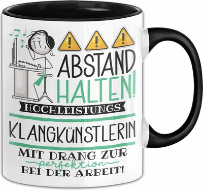 Produktbild von Klangkünstlerin Tasse Geschenk Lustig Abstand Halten Hochleistungs-Klangkünstlerin Mit Drang Zur Perfektion Bei Der Arbeit (Schwarz)