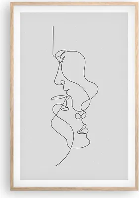 Produktbild von Gerahmtes Poster - Rahmen in heller Eiche - Stück Linear Paar - 61x91,5 cm - Wand Bild - Wanddeko - Wandbilder - Kunstposter - Wandposter - Bilderrahmen - Bilder - Kunstdruck - P2NPA61x91-4895