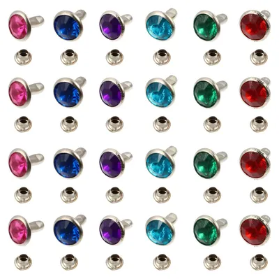 Productafbeelding van Nieten 120 Stuks - Strass Nieten - Snelnieten - Lederen Nieten - Decoratie voor Leer - Kledingaccessoires - Decoratienieten
