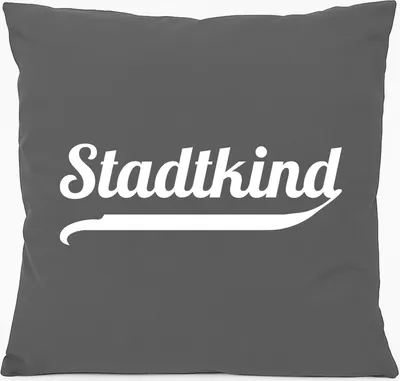 Produktbild von Huuraa Kissen Stadtkind Schriftzug 40x40cm mit Füllung Steel Grey Baumwolle Dekokissen Geschenkidee