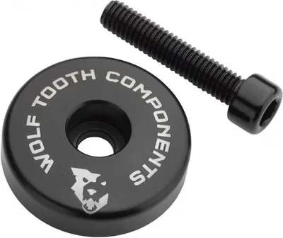Image de Bouchon Ultralight Wolf Tooth avec vis et rondelle 10 mm noir STEMCAP10MMBLK
