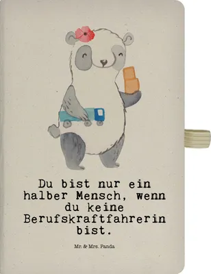 Produktbild von Mr. & Mrs. Panda Reisetagebuch Berufskraftfahrerin Herz - Transparent - Geschenk, Journal, Schreibheft, Skizzenbuch, Notizbuch A5