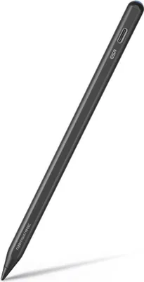 A black stylus pen is shown against a white background.