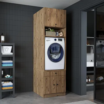 Produktbild von Roomart SERIE 1 Waschmaschinen-Überbauschrank 65 cm breit, Eiche