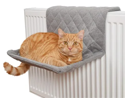 Produktbild von Katzenhängematte Katzenliege Heizkörper - Bis 7 kg - 42 x 27 x 13 cm - Grau