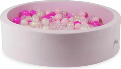 Produktbild von Trockenpool 110x30 Velvet Soft Light Pink mit 400 Bällen: transparent, opaleszierend, hellrosa, rosa