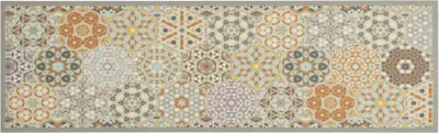 Produktbild von vidaXL Küchenteppich Waschbar Sechseck Pastell 45x150 cm Samt